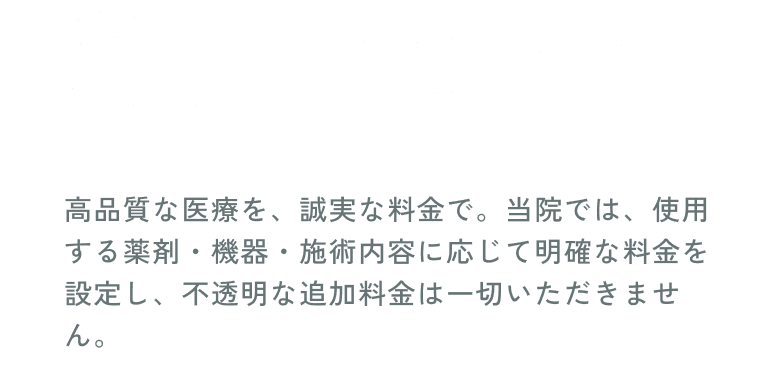 美容医療を適切な料金で提供いたします。