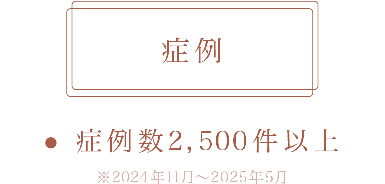 症例 症例数2,500件以上