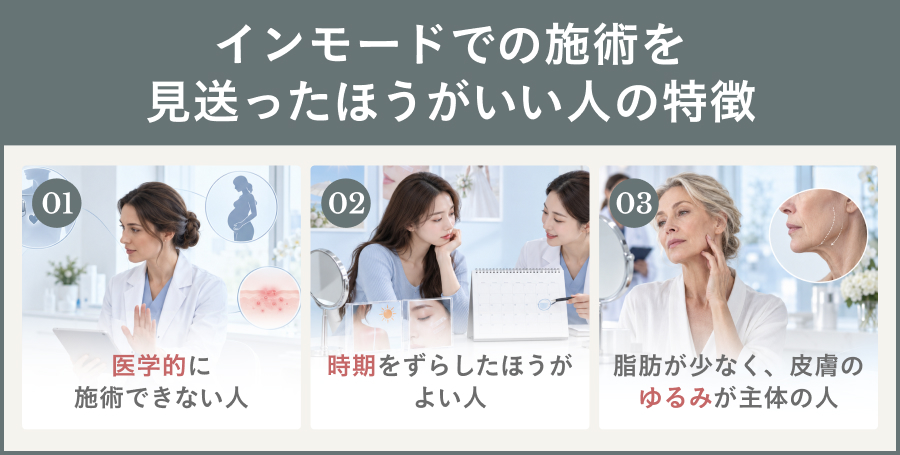 インモードでの施術を見送ったほうがいい人の特徴を画像で解説｜ライブリークリニック